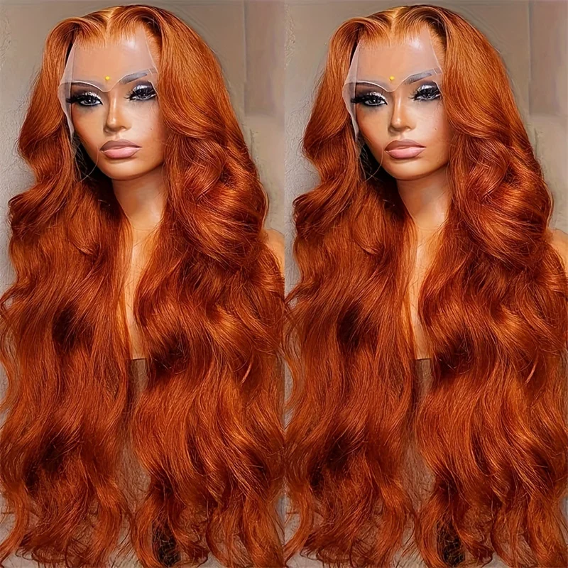 

HD Lace Front Wigs Body Wave Ginger Orange Human Hair 13x4 Lace Frontal Wigs Brazilian Glueless Wig For Women Cosplay Choice