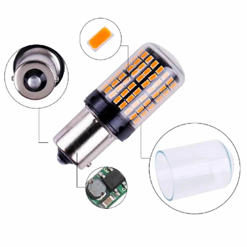 1156  õ LED , ÷ , 144smd LED Canbus , BA15S P21W BAU15S PY21W T20 7440 W21W 3157 1157 P21/5W, 2 