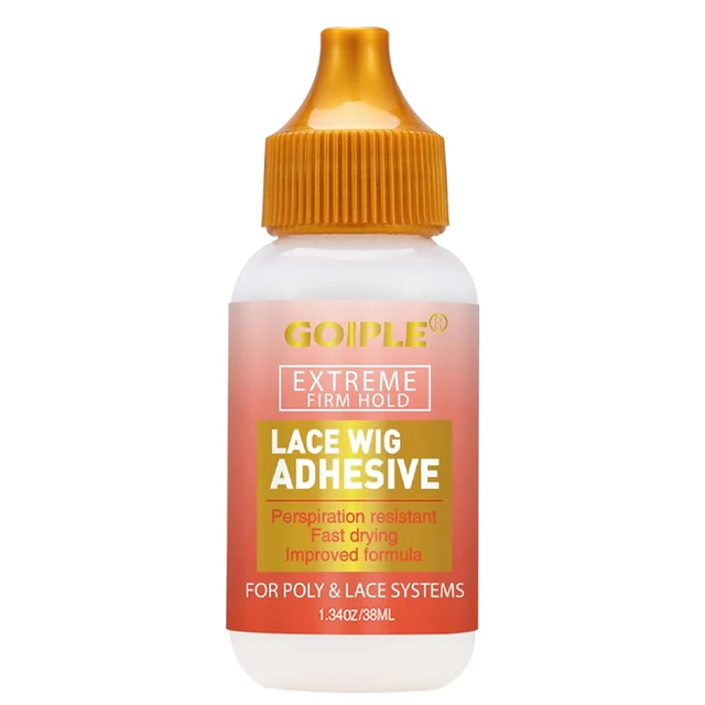 GOIPLE 38ml Waterproof Lace Front Glue for Wigs Bond Invisible Extreme Hold Edge Hair Piece Adhesive Oil Resistant for Toupees