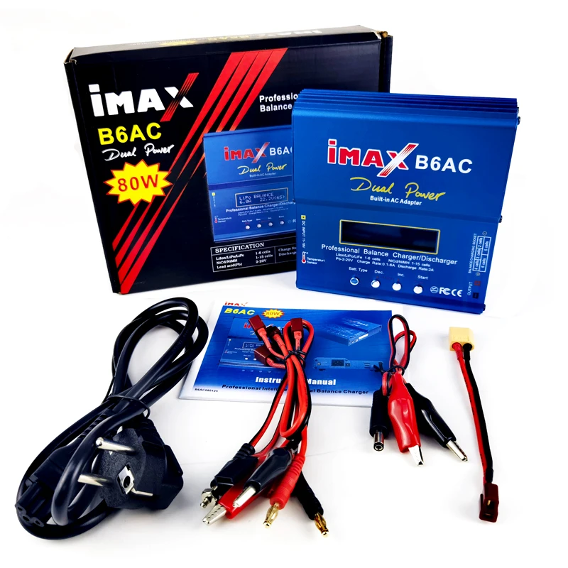 Imax B6 Ac Rc Charger 80W B6Ac 6A Balance Charger Schermo Lcd Digitale Li-Ion Life Nimh Nicd Pb Lipo Caricabatteria