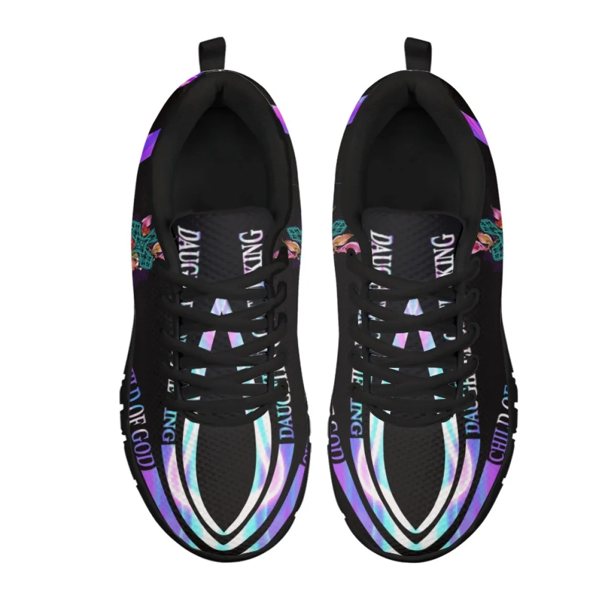 INSTANTARTS Luxury Women Sneakers Branded Ladies Casual Sneakers Faith and Love Cross Gradient Print Female Non-Slip Flat Shoes