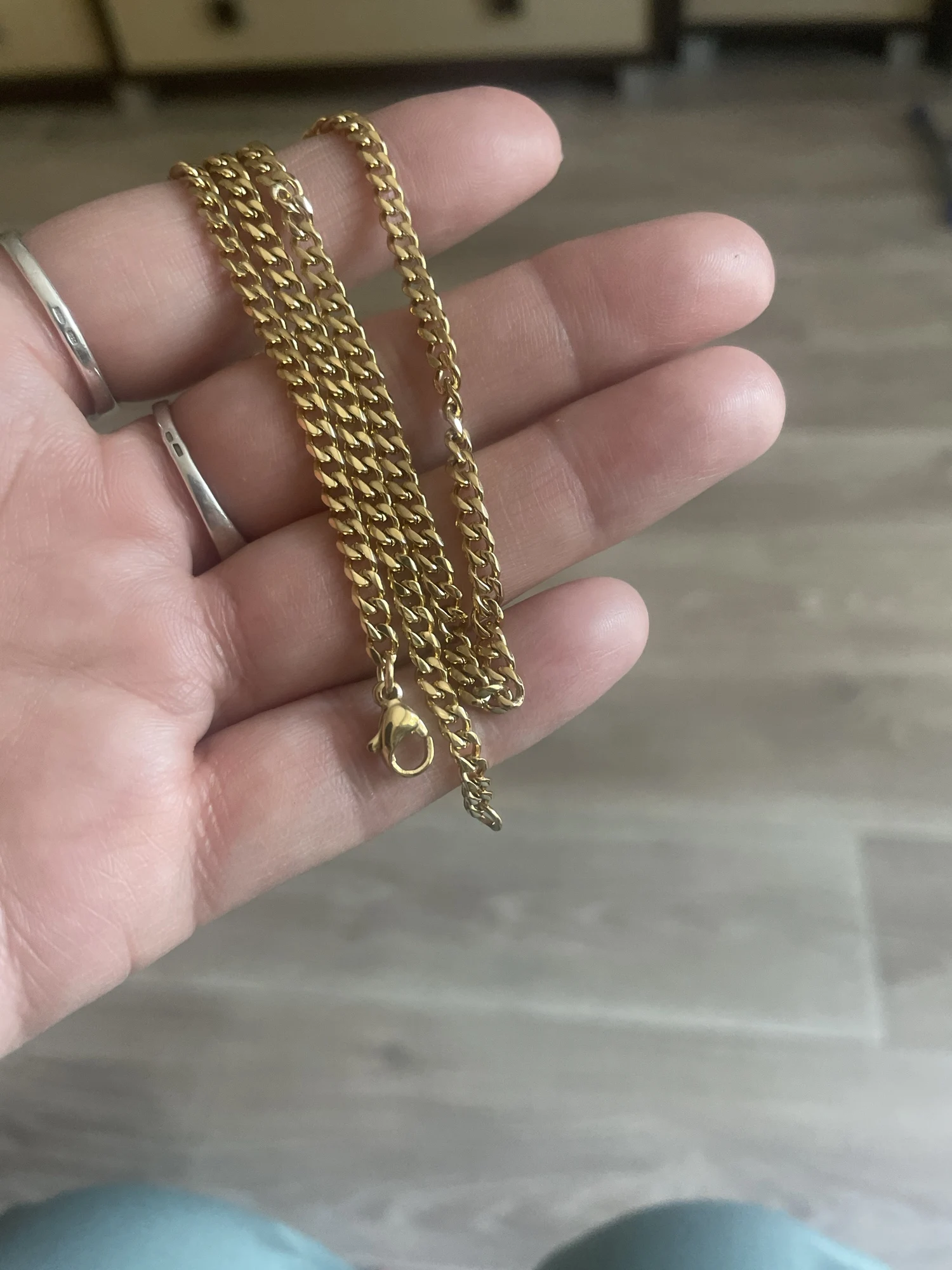 Corrente cubana Vnox unisex, aço inoxidável photo review