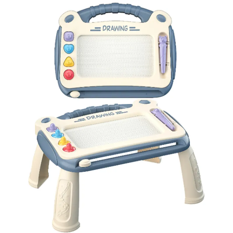 3Colors Kid Painting Colorful Magnetic Graffiti Board Drawing Preschool Toy Study Table Leg Erasable Writing Pad Birthday Gifts