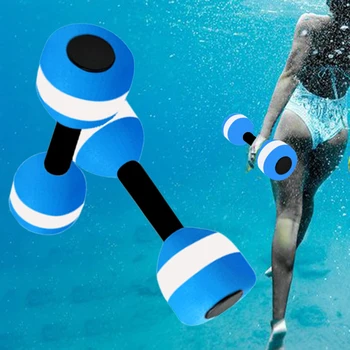 2 Pcs Water Foam Dumbbells Pool Resistance Aquatic Dumbbells Fitness Barbell Hand Bar Exercise Equipment Swimming Activities