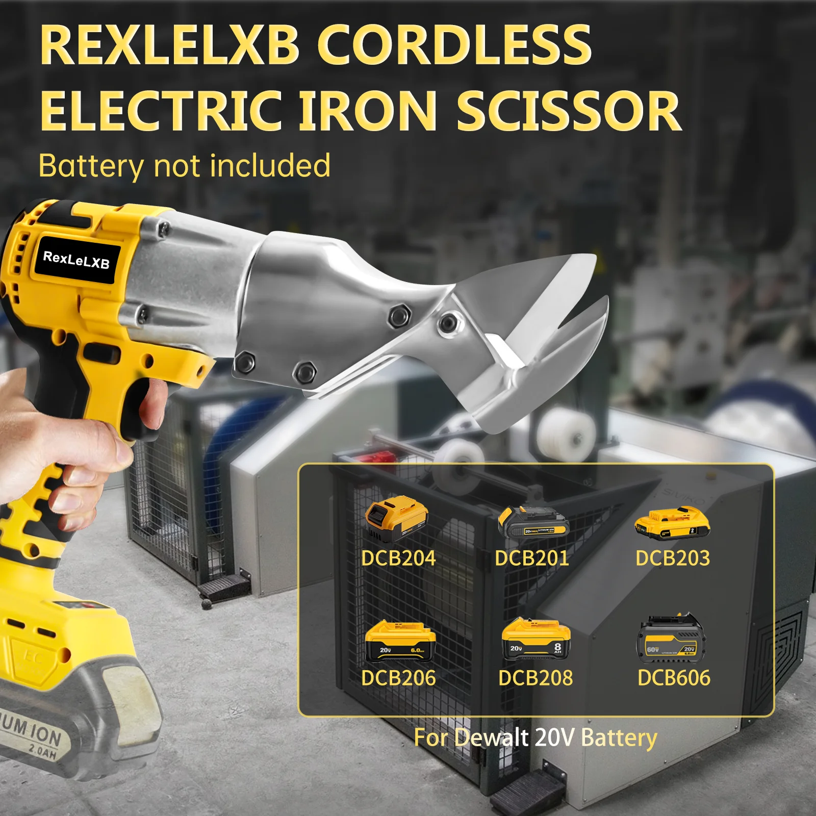 18000RPM Brushless Cordless Iron Scissors For Dewalt 20V Battery Electric Sheet Metal Shears Carbon Steel Cutter (No Battery) 2