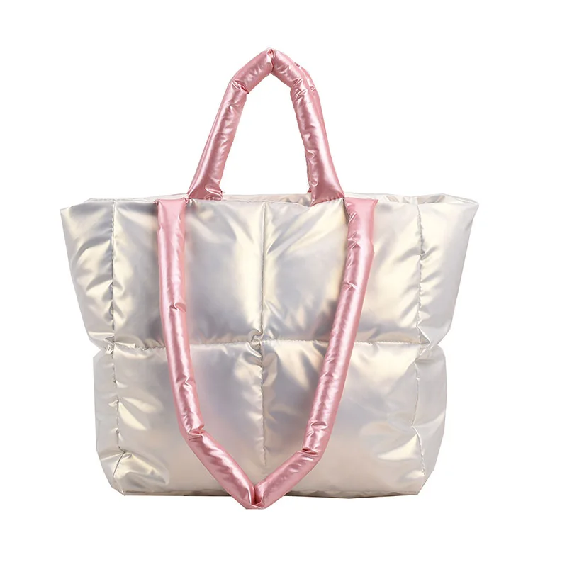

custom cotton puffer tote ladies hand bags Quilted Crossbody Bag puffy tote bags for girls women