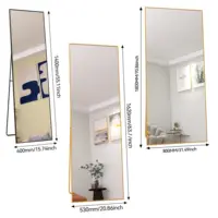 Зеркало для ног 162x53 см, прямоугольное напольное зеркало в полный рост, настенное зеркало на бедрах, закаленное стекло — изображение 2