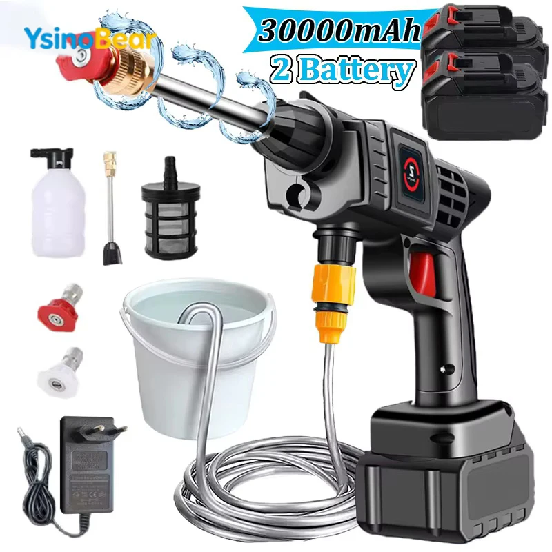 YsinoBear200W50BarCordlessHighPressureSprayGunCarWasherWashingHighCleaningMachinePowerToolforMakita21VBattery-AliExpress34