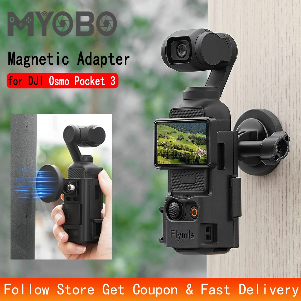 Camera accessories action camera accessories MYOBO-For DJI Pocket 3 Magnetic Bracket Mount Base Pocket3 Expansion Adapter Frame for DJI Osmo Pocket 3 Action Camera Accessory