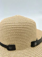 Women's Straw Sun Hat Classic Flat Beach Hat Summer Sun Protection Cowboy Style Hat Rolled Up Packable Wide Brim Panama Hats 5