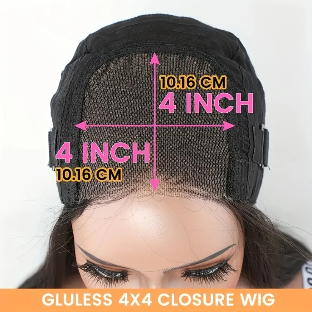 250% Density 4x4 Deep Wave Brazilian Human Hair Wig Brazilian #1B Wear and Go Glueless HD Transparent Lace Pre Plucked Baby Hair 4