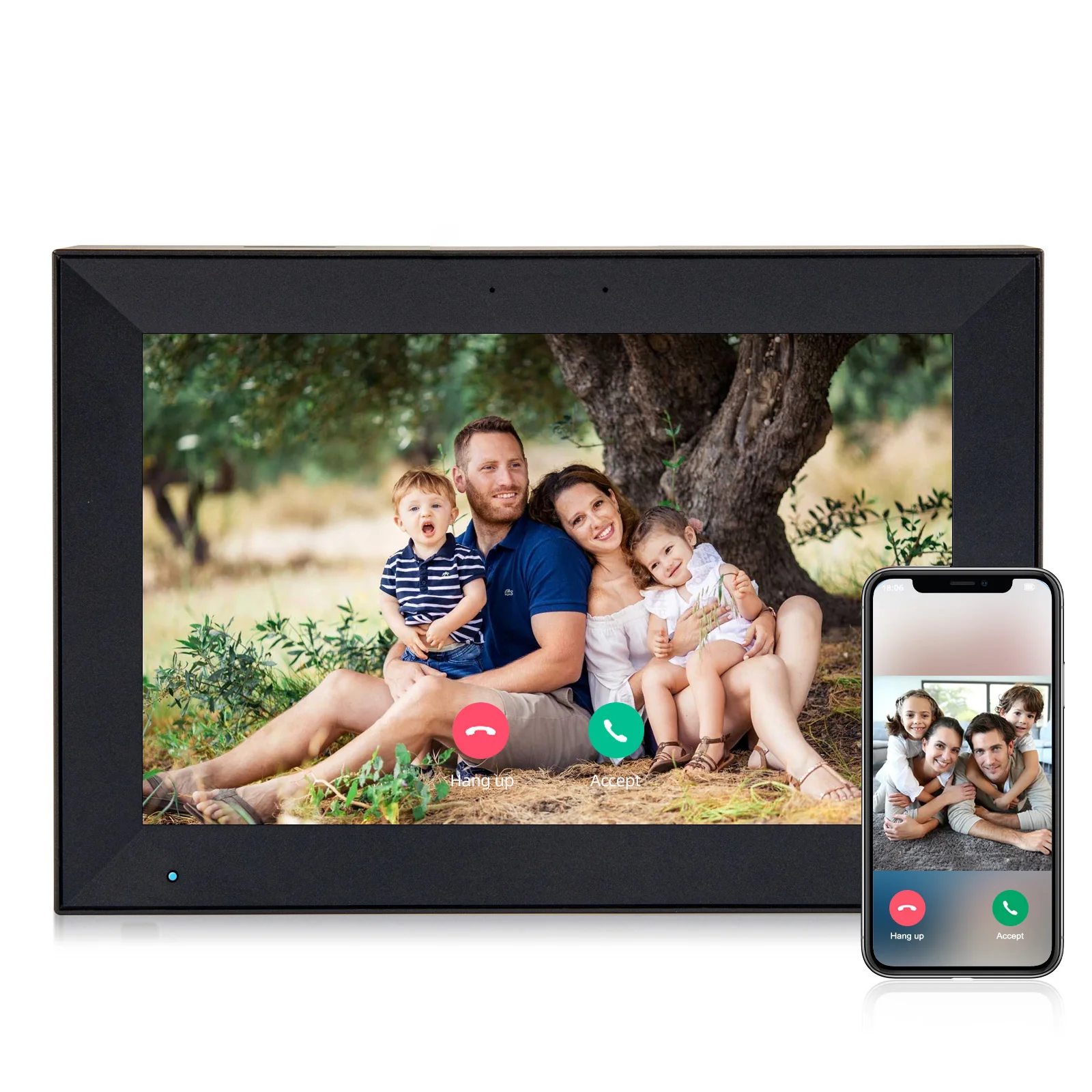 2025 PF1006 Digital Picture Frame 10.1 Inch 32GB Storage Smart WiFi digital photo frame with 1280x800 IPS HD Touch Screen Wall