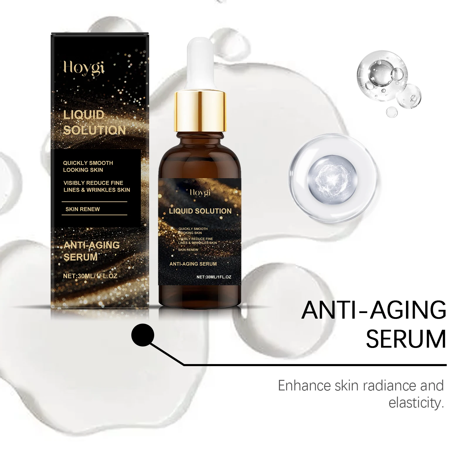 Hoygi Facial Serum Moisturizing Soothing Redness Fade Fine Lines Enhance Skin Elasticity Smoothing Softening Facial Serum