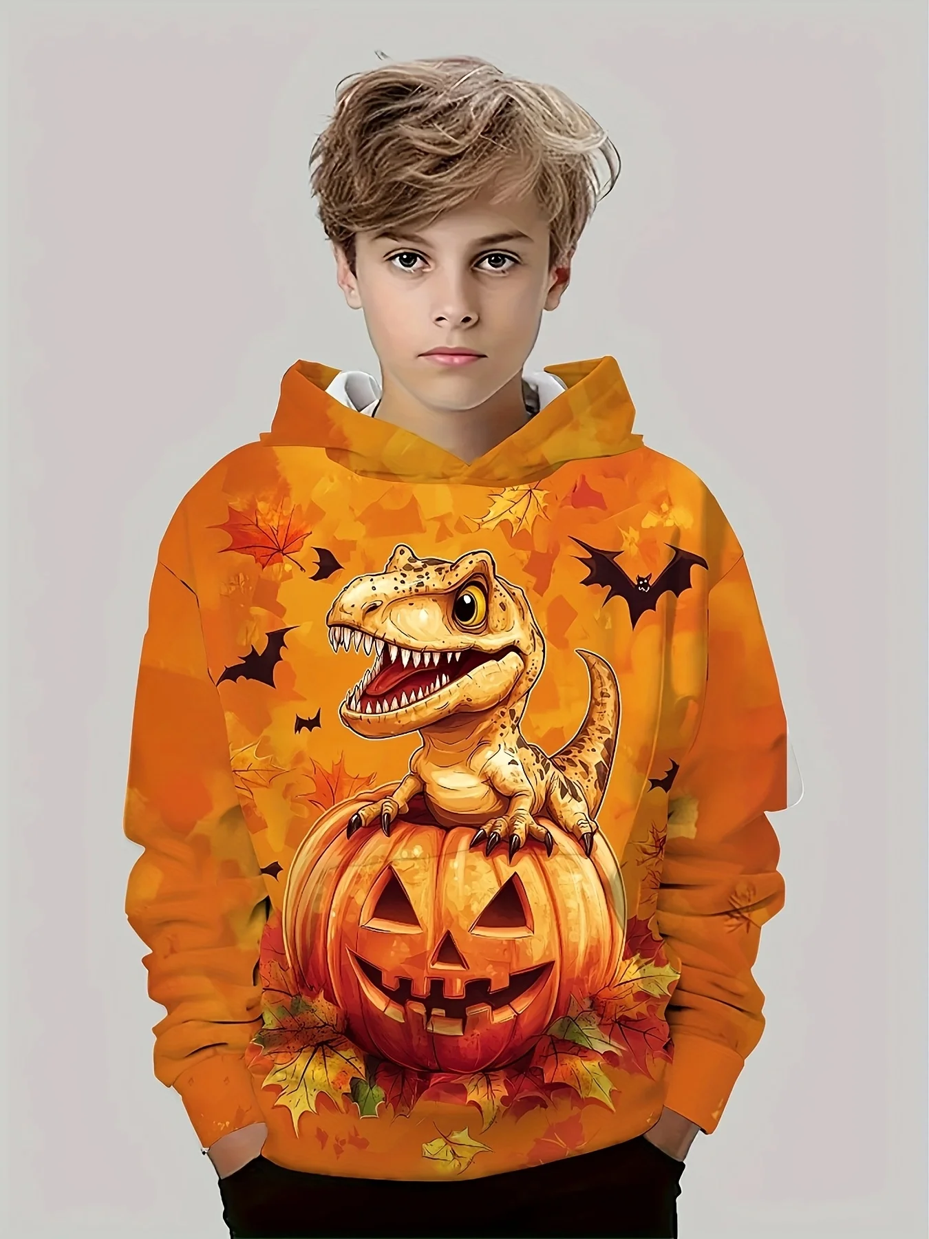 Halloween Kinder Kleidung Jungen Kleidung Kürbis Druck Langarm Hoodies Cartoon Halloween Dünne Sweatshirt Tops kinder Kleidung – Detail 8