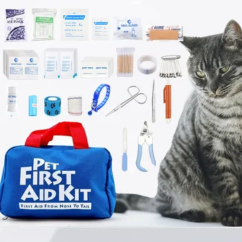 118pcs Pet First Aid Kit for Dog Cat, Emergency Bag for Pets, Animals, Perfect for Home Outdoor Hiking Camping Emergencies, Pet 1