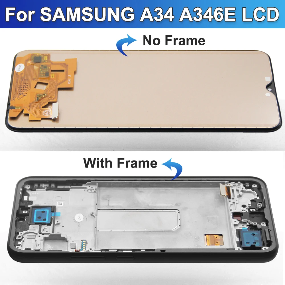 LCD ÷ ġ ũ,  Ÿ  ü ǰ, Ｚ A34 5G SM-A346E A346B, 100% ׽Ʈ Ϸ