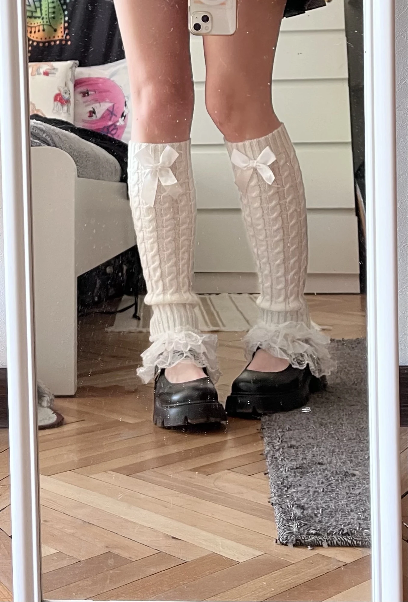 Bowed Ruffled Leg Warmers - Hime Gyaru Aesthetic photo review