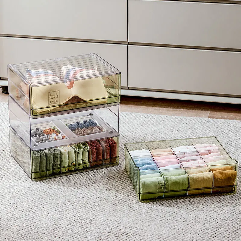 Clear Drawer Classification Storage Box For Underwear Sock,Cosmetic  Partition Organizer,Jewelry,Grocery Finishing Bin with Lid - AliExpress