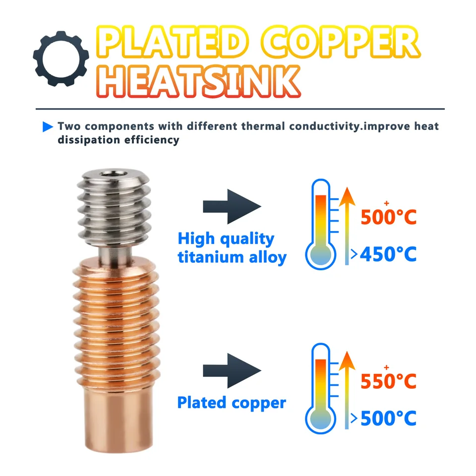 3Wthings Plated Copper - Blocco Riscaldante In Rame, Adatto Per E3D V6 - Foto 4