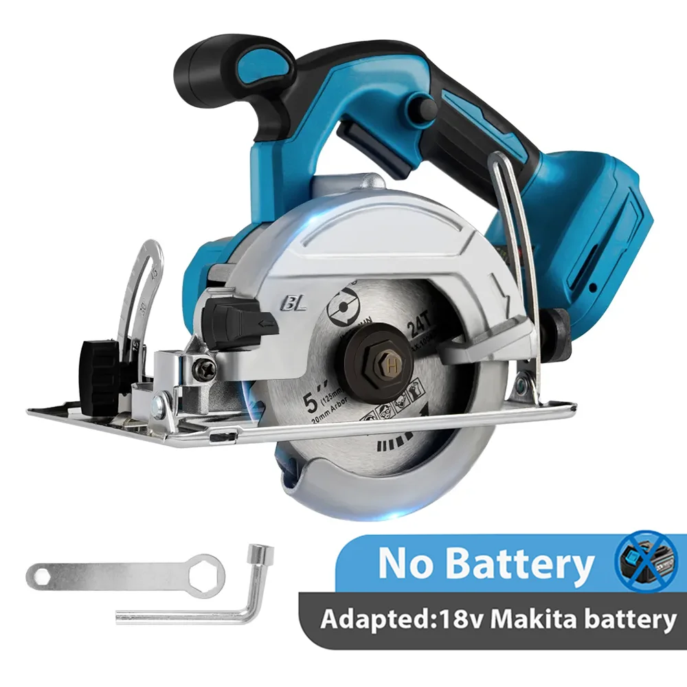 Brushless 5Inch 125mm Mini Electric Circular Saw Cordless 0-45 ...