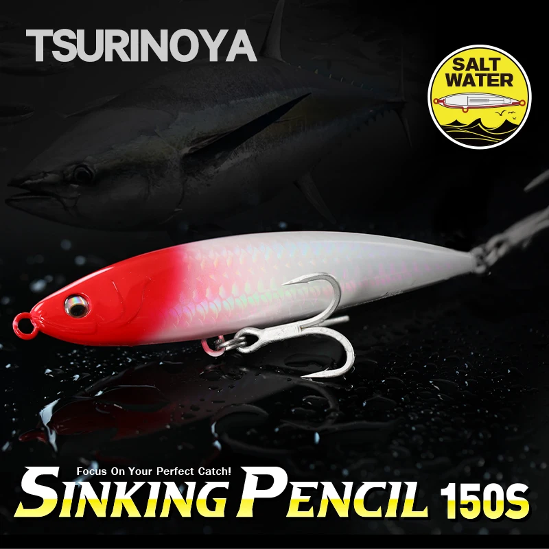 TSURINOYA Sinking Stickbait Pencil Fishing Lures 150mm 75g ASTRA 150S ...