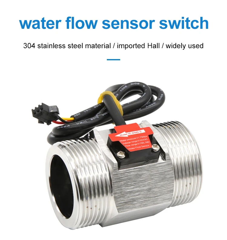 304 Stainless Steel Water Flow Sensor DN40 DN50 water flow detection 1.5 Inch G2