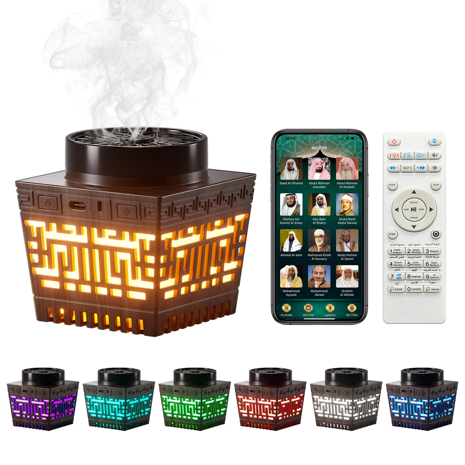 

Telawah Incense Burner Bakhoor USB Electric Speaker Muslim Bakhor Rechargeable Quran Holder For Home Decoration Car Diffuser