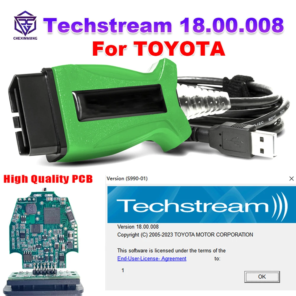 Кабель J2534 для TOYOTA 2 TOYOTA2 TIS 18.00.008 Techstream DLC3 OBDII OBD2, диагностический кабель, сканер до 2023 лет