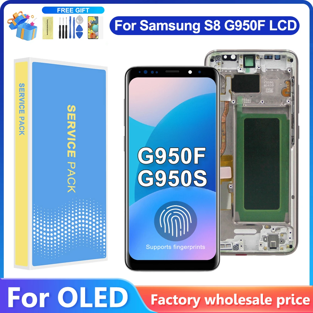 Per Amoled Con Cornice Per Samsung S8 G950 G950F Touch Screen Digitizer Display Lcd Per Samsung S8 Lcd