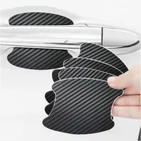 4Pcs/Set Car Door Sticker Carbon Fiber Scratches Resistant Cover Auto Handle Protection Film Exterior Styling Car Accessories 2
