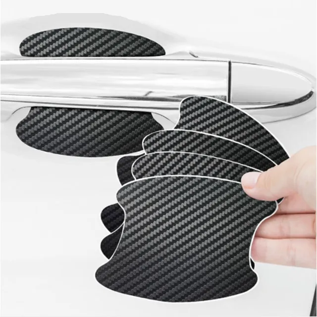 4Pcs/Set Car Door Sticker Carbon Fiber Scratches Resistant Cover Auto Handle Protection Film Exterior Styling Car Accessories 2