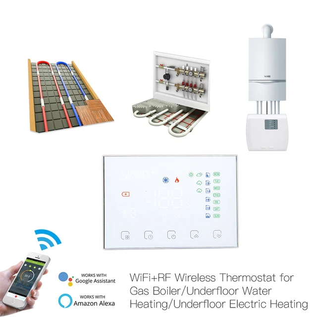 WiFi Thermostat Tuya Smart Temperature Controller RF Receiver Water/Electric/Gas Boiler Heating Voice Control For Alexa Google - Image 2