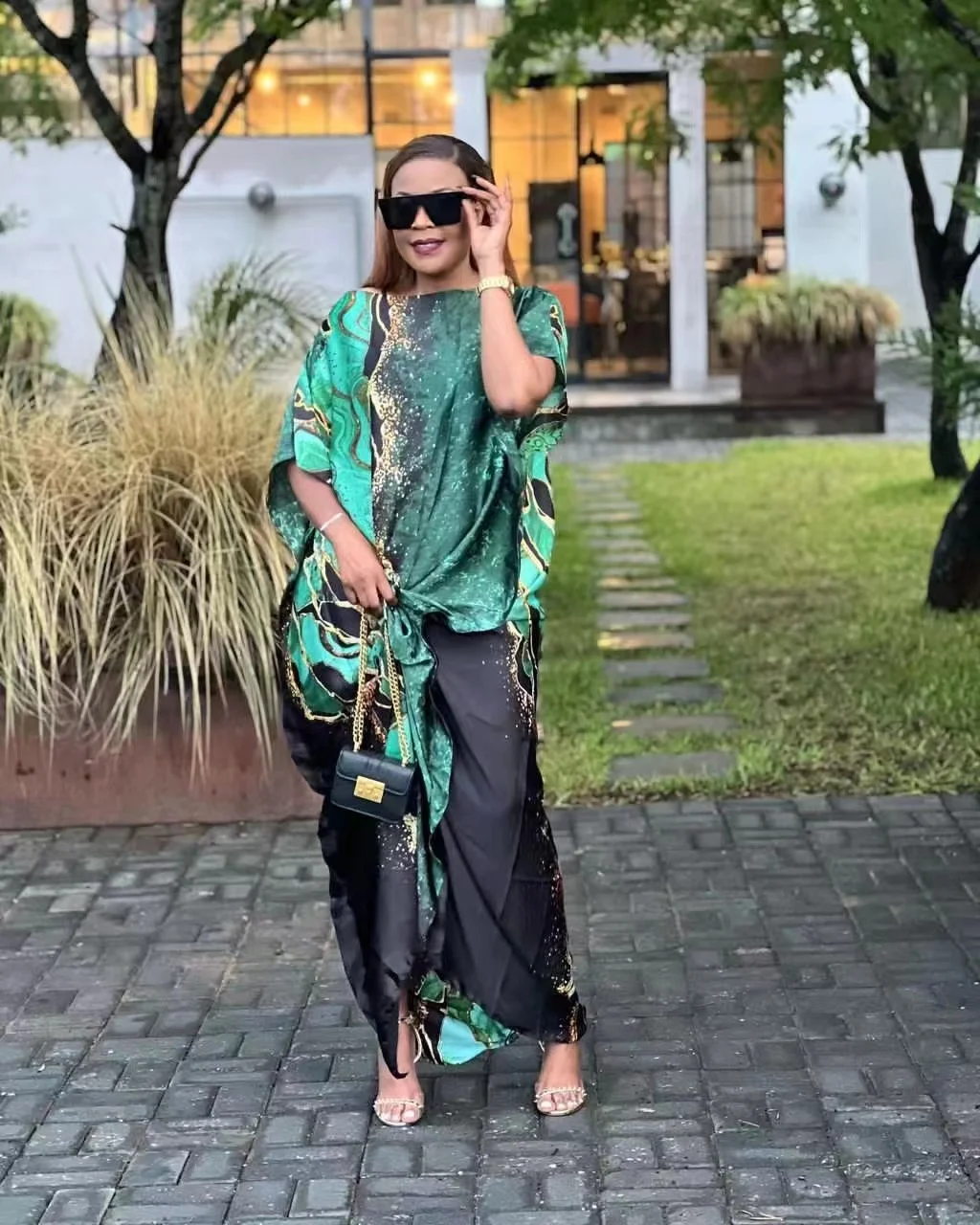 Popular African Fashion Silk Printed 1 Set Women Kaftan Maxi Dress Dashiki Printed Kuwait Muslim Lady Loose Abaya Gowns two pieces set african women s outfits holiday printed kimonos pants top fashion casual bohemian kaftan muslim hijab tracksuit