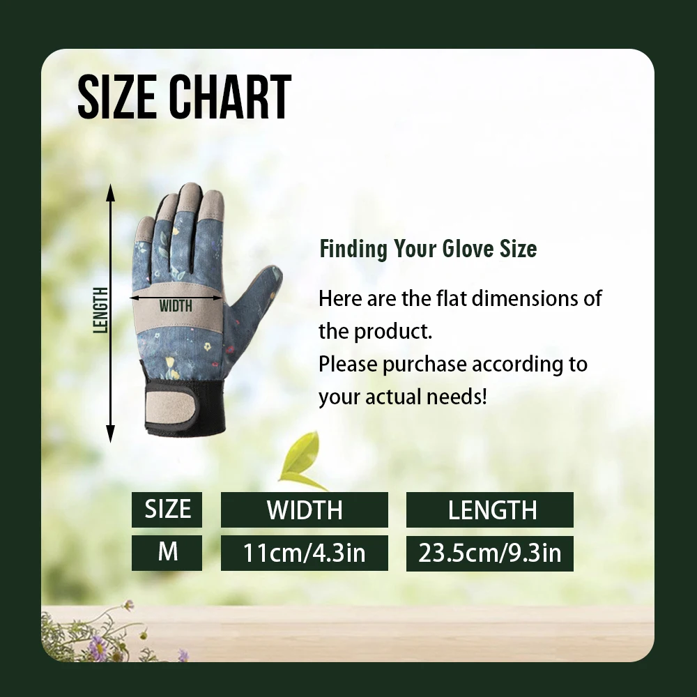 Floral Print Ergonomic Gardening Gloves for Women - Lightweight & Durable