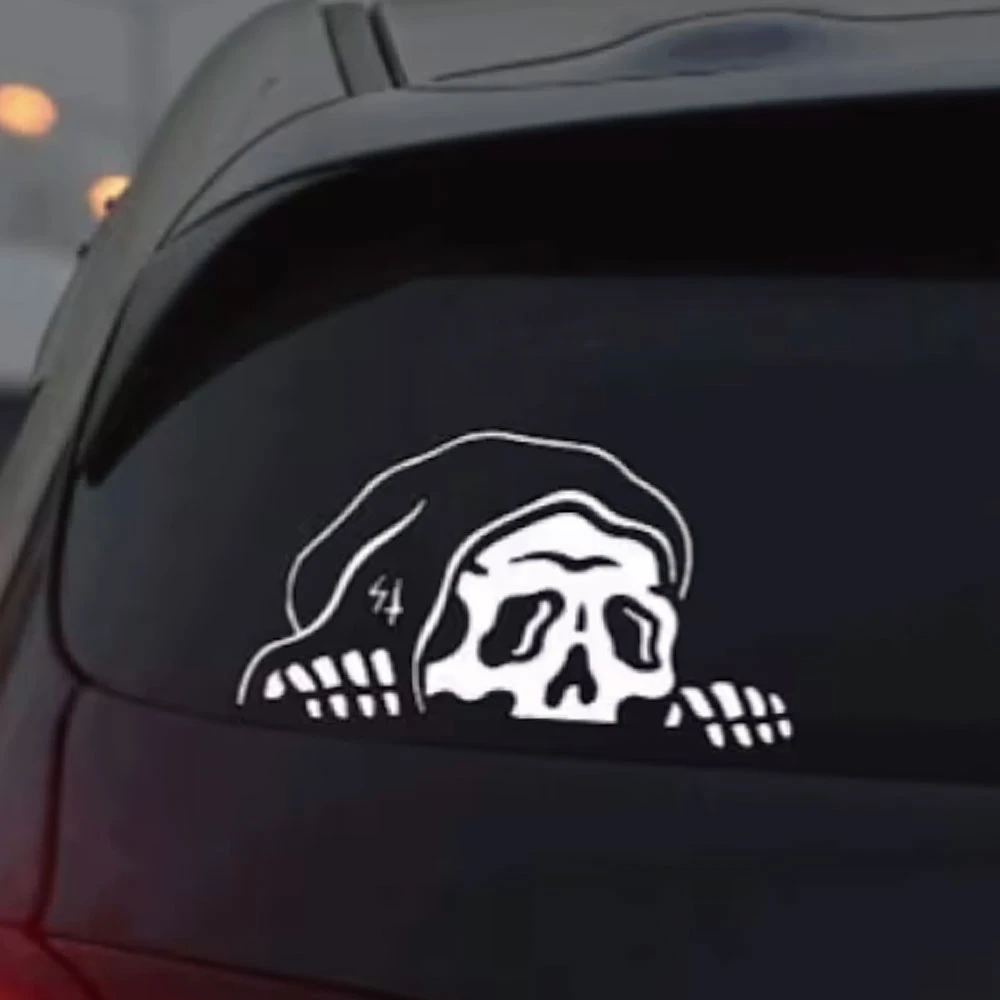 Peep Skeleton Car Sticker Decorated Windshield Windows Halloween
