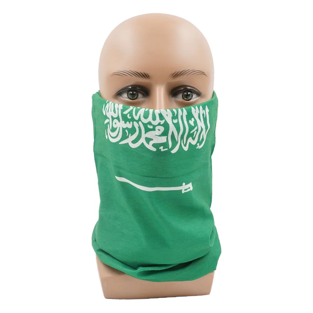 Asian National Flags Bandana Palestine Iran Saudi Arabia Qatar Korea Women Cycling Hiking Neck Gaiter Men Seamless Headwear