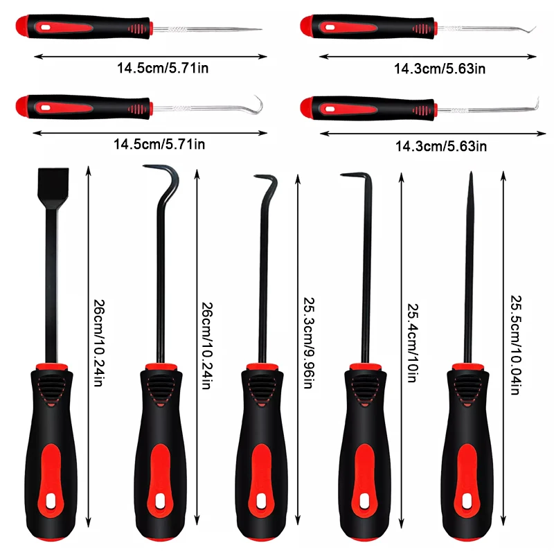 9Pcs Car Auto Vehicle Oil Seal Screwdrivers Set O-Ring Seal Gasket Puller Remover Pick Hooks Tools Sealing Repair Tools: 3 - 5 Days Free Delivery only UK