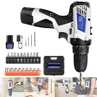 Kit de tournevis sans fil avec batterie, kit d'outils de tournevis électrique 2 en 1 45 N.m, double vitesse 1400 tr/min 6