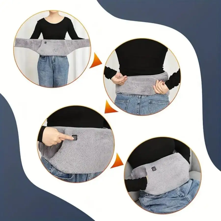 Uterus Hand Warmer Electric Abdomen Heating Belt Waist Winter Heated Therapy For Menstrual Cramp Lumbar Abdominal Pain Relief