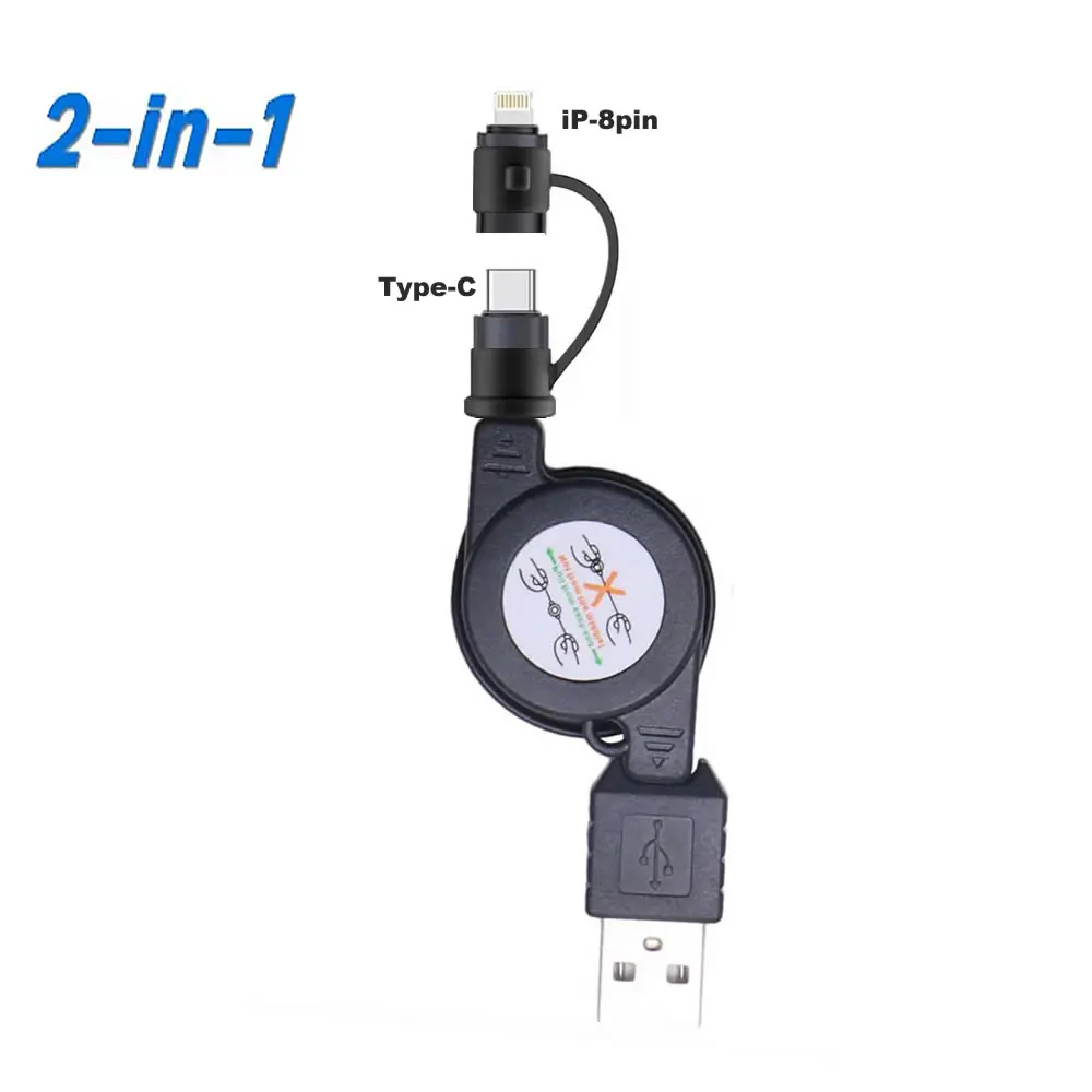 USB Type C Fast Charging Spring Cable for Phones and Car Charging