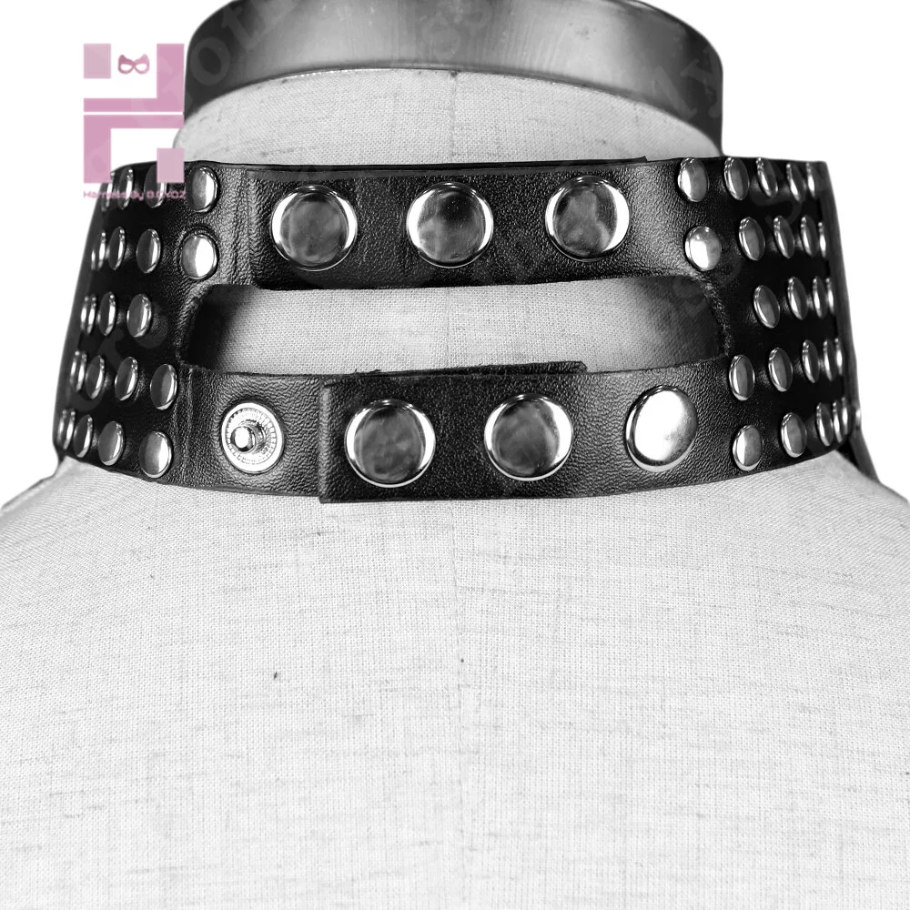 B.CYQZ Fashion High Street Women's Luxury Necklace Punk Tassel Choker Pu Leather with Rivet Jewelry Bohemian Clothing Accessorie