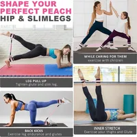 3Piece Set Natural Latex Yoga Resistance Bands, Hip and Leg Shaping Trainer with Ankle Straps for Home Gym Multi-Level Fitness E - Image 3
