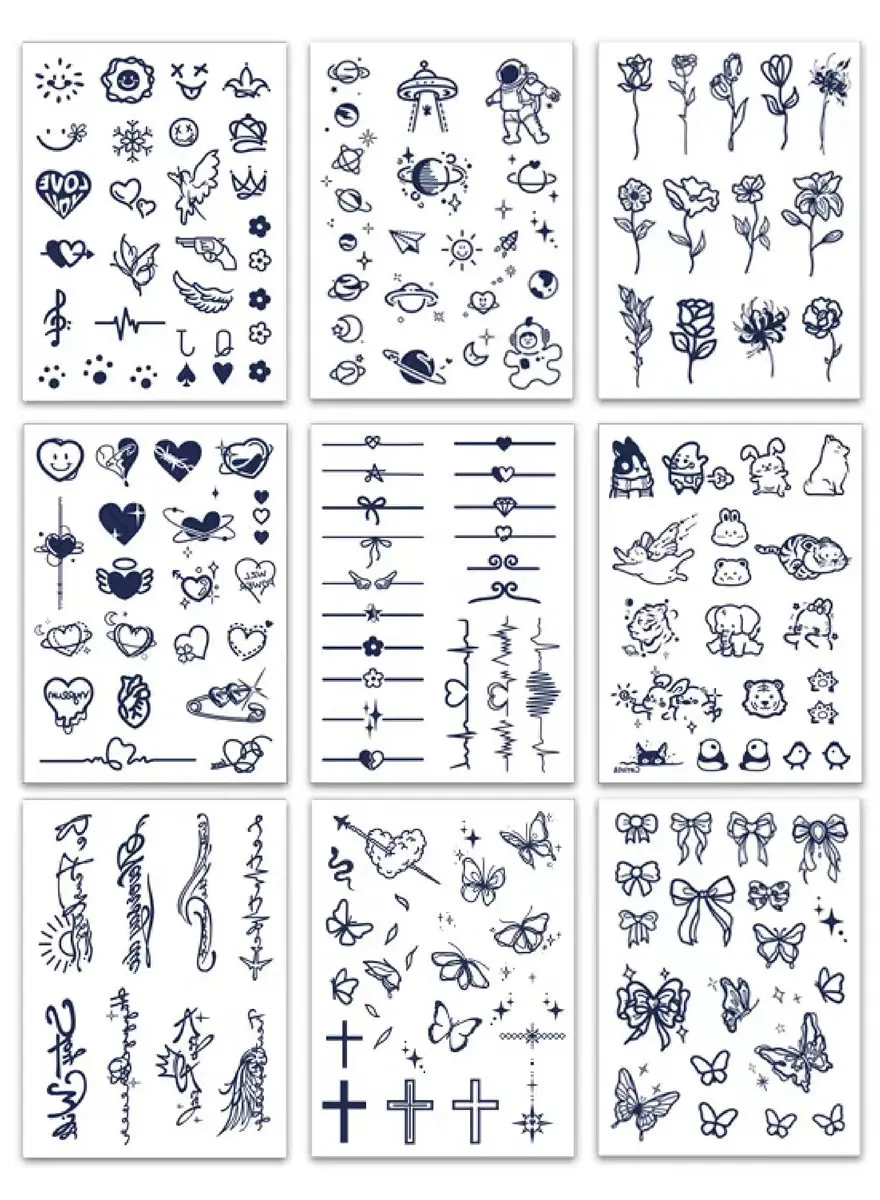 

150pc or 90pc Small Tattoo HERBAL TATTOO STICKERS Semi-Permanent Tattoo Lasts 1-2 Weeks (New Technology) waterproof