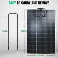Panneau solaire flexible 125W, panneaux solaires monocristallins portables 18V, étanches, légers pour batterie, camping-car, bateau, camping, hors réseau 2