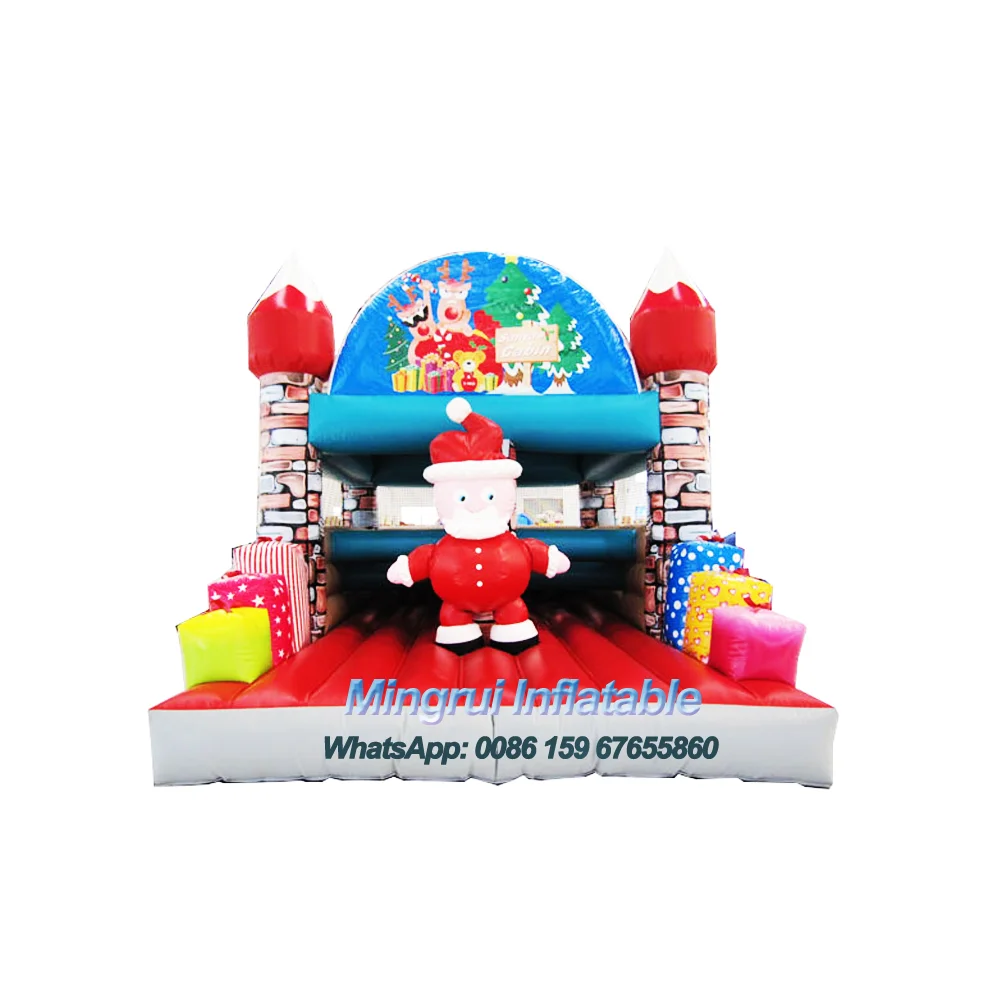 Inflatable Santa Claus Bouncer for Holidays, Merry Christmas christmas inflatable santa claus led 160 cm