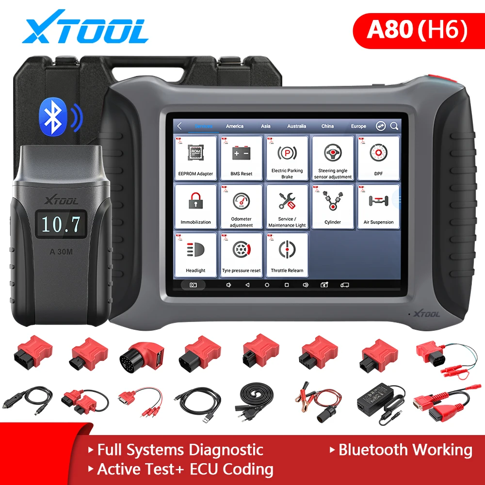 XTOOL A80 자동차 진단 도구 자동차 OBD2 블루투스 전체 시스템 스캐너 ECU 코딩 활성 테스트, 35 + 재설정 무료 배송
