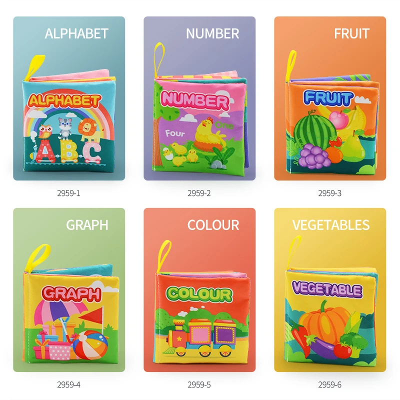 Washable Fabric Books Newborn Baby Educational Puzzle Cloth Book Kids Early Learning Develop Cognize Reading Kidsbook Infant Toy 2