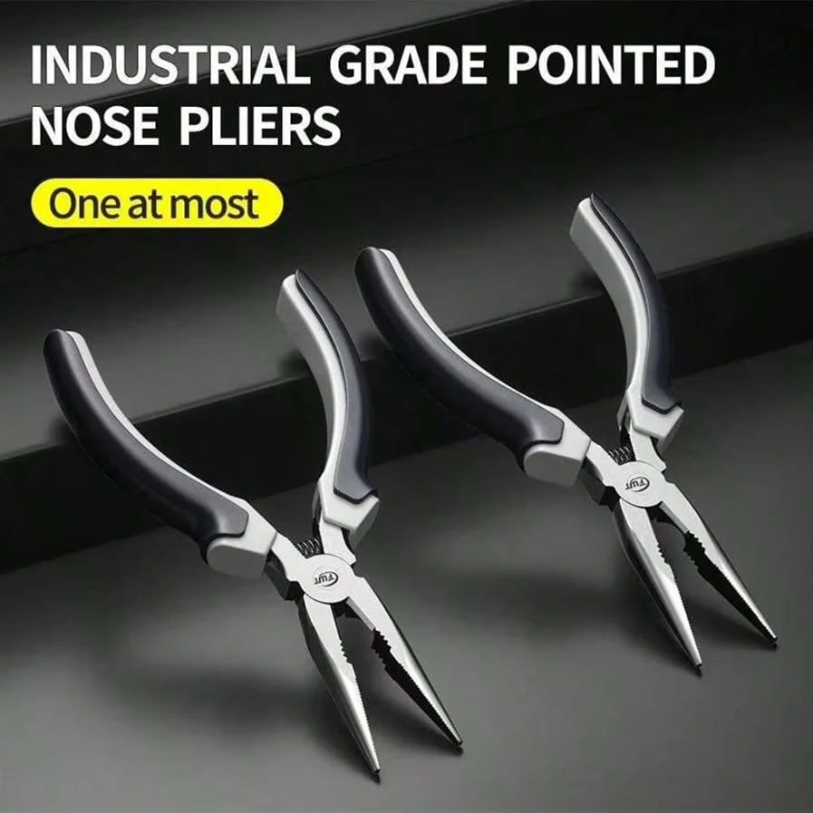 Hand Tools Universal Pliers Multifunctional Tools Wire Pliers Mini Pliers 1pc 6 Inch Long Pointed Nose Pliers Industrial Grade DIY Jewelry Making Precision Tip Suitable For Home, Fish