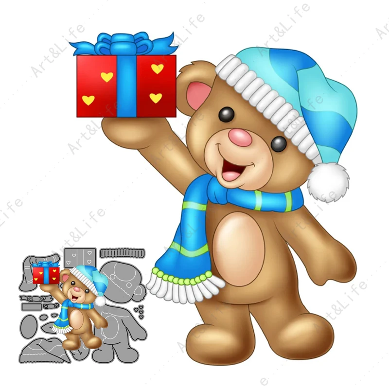 

Новое поступление 2023, металлические Вырубные штампы с милым медведем, рождественские милые животные для изготовления альбомов для скрапбукинга, вырезанные элементы