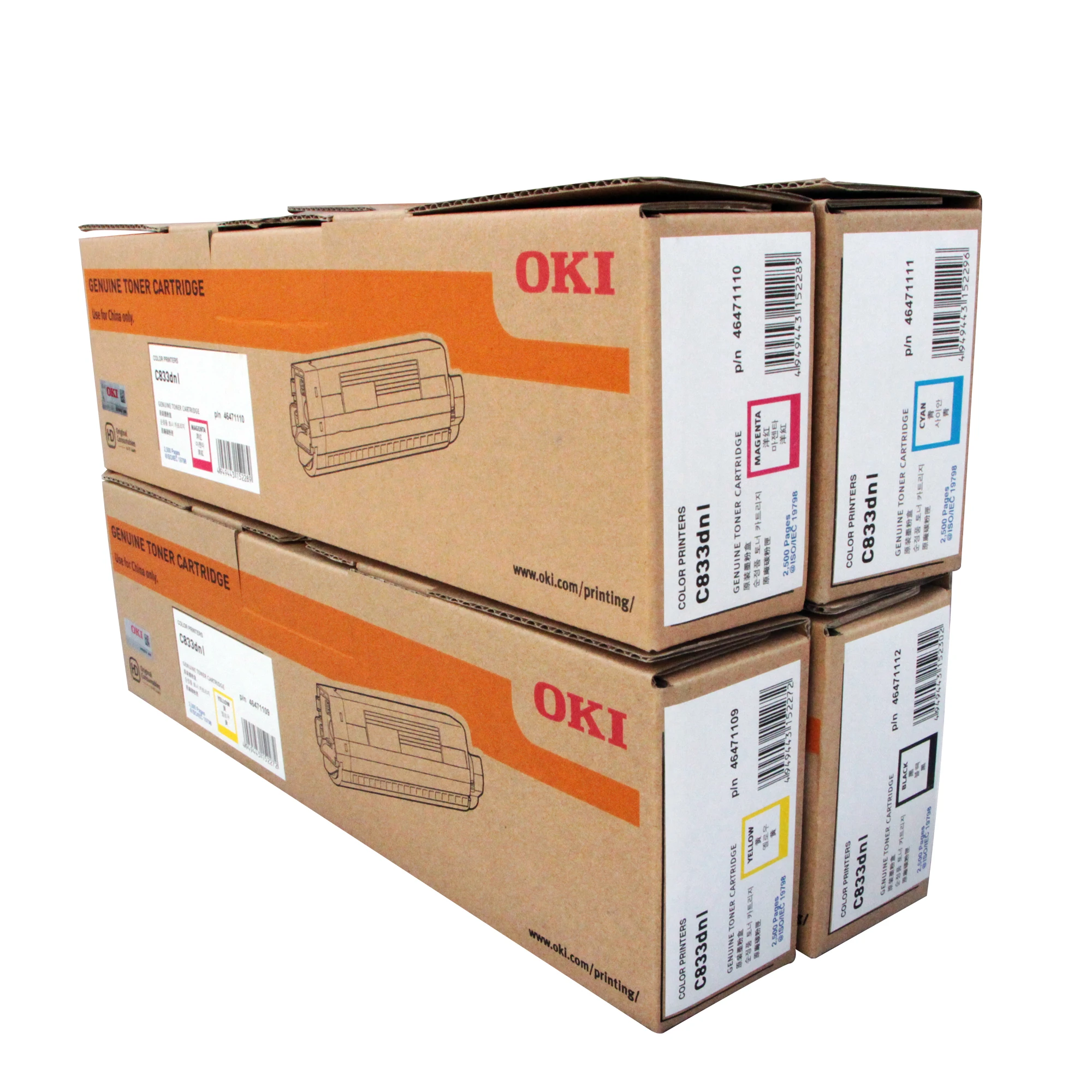 Original Toner Cartridge For Oki C833Dnl C833 C833Dnl Color Printers Print Volume 2500 Pages